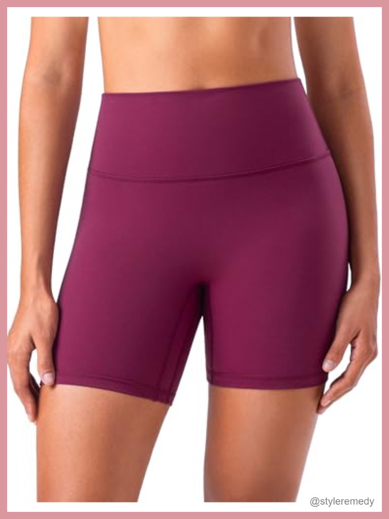 High Waist Athletic Shorts 6" Inseam Yoga Shorts No Front Seam Workout Running